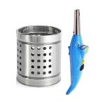 FIRST FRONT Stainless Steel Cutlery Holder With Stainless Steel Deep Fry Strainer and (Multicolour, Pack of 2)