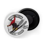 Dhcrafts Multicolor Metal Skiing Is Not Fun Its My Life Printed Fridge Magnet, 5.8 Cm