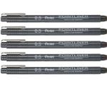 Pentel Pointliner Drawing Pen | Durable Tip & Acid Free Ink | Water And Fade Resistant Pigment Ink | Black (5, 0.5)