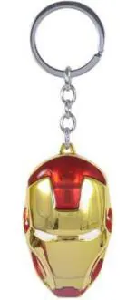 Blue Aura Truebucks Multicolor Metal Collections Keychain Keyring Iron Man Face Shining Pendant Key Chains Key Ring Locking Key Chain