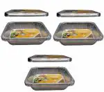 Freshee 3200ml 15 pcs Disposable Aluminium Baking Tray Half Deep Foil Containers with Lid for Roasting, Freezing, Food Storage, Oven Safe
