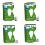 PHILIPS 5-watt Diffused LED Glass Light Bulb | Bulb Base: B22, 450 Lumen Full Glow Frosted Diffused LED Bulb for Home Decoration | Crystal White, Pack of 4