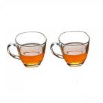MarkQues Teaware Glass Cup for Green Tea, Herbal Tea, Coffee (Transparent, Clear, 200 ml) 2 Pieces