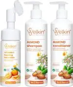 Welkin SKIN CARE Organic Almond and Vitamin C Shampoo, Conditioner and Face Wash