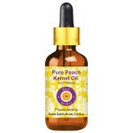 Deve Herbes Pure Peach Kernel Oil (Prunus persica) with Glass Dropper Natural Therapeutic Grade Cold Pressed 50ml