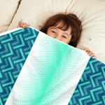 Divine Casa Light weight Soft Microfiber Baby AC Blanket for Winter for Kids / Boys / Girls / Baby 100 x140 cm, 0-4 Years (Cyan and Navy Blue) GI1202