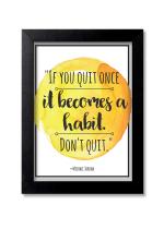 Blue Nexus Don’t Quit Stay in the Game Quotes Wall Poster with Wall Frame Room Art Painting Collection A4 size 10x13