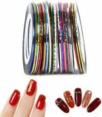 Looks United 15 X Mixed Color Nail Art Striping Rolls Tape Nail Sticker Nail Tip Decoration (Pack Of 15)