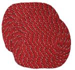 A.D HOME FURNISHING JALEBI COTTON MAT RED (PACK OF4) 20X50CM