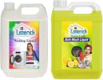 Limerick Washing Machine Liquid (Transparent) +Dish Cleaning Gel (Yellow) 5+5 Ltr Multi-Fragrance Liquid Detergent (2 X 5 L)
