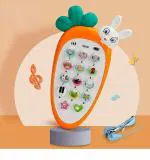 NAXUE Rabbit Funny Phone Smart Cordless Feature Mobile Small Musical Light Gifts Boys Baby Music Toddler Educational Learning Play Role Best Model Kids Animal Sound 20 Songs Touch Screen