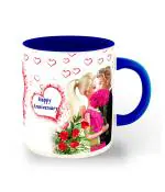 Whats Your Kick Anniversary Couple Design Dark Blue Ceramic Coffee Mug 325 ML