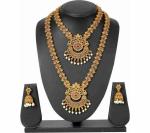 Gyaan Jewels Handmade Gold Plated Alloy Earring and Necklace Set Gold Free Size