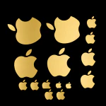 Shivoid Apple Logo Combo Pack for Mobiles, Laptops, Desktops, Ipads Different Sizes Gold Triangle Design (Pack of 15)