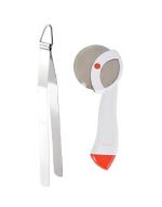 Urban Buy Stainless Steel Roti Chimta Tong With Stainless Steel Apex Pizza Cutter and Multicolour, Pack of 2