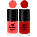 SM FASHION Long Lasting Nail Polish | Nail Paint Combo 7 ml Each) - Set of 2 Baby Pink-Red