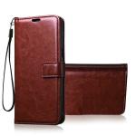 Tingtong Vintage Leather Finish Flip Cover for Motorola Moto E5 Plus | Inside Pockets & Inbuilt Stand | Wallet Style Back Case | Magnet Closure (Brown)