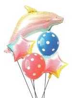 My Party Suppliers Shark Fish Shaped Marine Theme Foil Balloons (pack of 5)