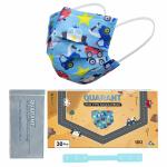 QUARANT 3 Ply Kids Designer Meltblown Face Mask with Mask Extender and Reusable Travel Pouch for Boys & Girls, Children Aged 5 to 12 Years, Pack of 30