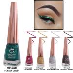 Looks United New Fashion Shimmer Glitter Metallic Eyeliner (Metallic Forest Green, Metallic Blush Pink, Metallic Canary Yellow, Metallic Pearl River Silver, Metallic Brunette Brown)Pack Of 5