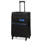 Citizen Journey Pulse Trolley Bag for Travel 68 cms Medium Check-in Luggage Bag | Polyester Soft Sided Suitcase for Travel with 4 Spinner Wheel & Built-in Combination Lock (Black)