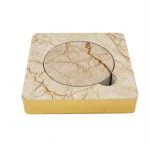 EZ Life Cream and Gold Marble Tile Coaster Set (Set of 6) Pack of 1
