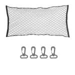 AllExtreme EXCMRT1 Car Back Elastic Mesh Rear Trunk Seat String Organizer Storage Bag with 4 Hooks