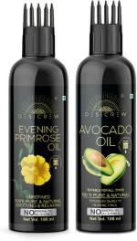 Desi Crew Evening Primrose and Avocado Hair for Skin, Body and Hair Care 100 ml Each