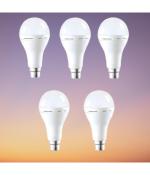 Gold Nation INVERTER Emergency LED Bulb with Battery Backup, Self-Charging Camping Light Bulb Pack of 5