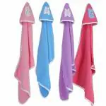 BUMTUM Baby Soft Cotton Hooded Bath Towel | Ultra Absorbent | For Newborn, Infant Boys and Girls (76 X 61 Cm, Pink)