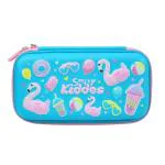 Smily Kiddos Light Blue Solid Small Size Zipper Pencil Case