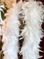 Kaku Fancy Dresses Fluffy Feather Boa Stole,Fashion Show/Bachelorette Party Dress Up Scarf/Retro Theme/Boa Party Prop/Party Favour -White, Free Size, for Boys & Girls