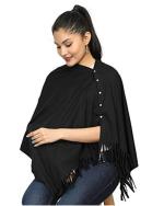 nene Breastfeeding Multi Purpose Scarf The Jersey Cotton Nursing Shawl, Breathable Breastfeeding Cover-Light Pink- Large Size 165cmX55cm (Black)