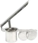 ZOOV Heavy Stainless Steel Potato Ricer Masher with 2 Interchangeable Disks Heavy Duty Vegetable/Fruit Ricer for Purees Fruit Juicer