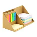 Lakeer Eco-Friendly Foldable Pen Stand with Sticky Notes & Memo Pad Desktop Organizer for Office Table, Corporate Gift, Gifts for Students, Working Professionals.