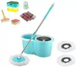 MAGICBUYS Combo Dry Magic Bucket with Steel Spinner Mop With 3 Refills Mop Set ()