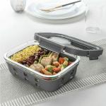 Borosil Klip-N-Store Plus 1040 ml With Glass Lid & Silicone , Rectangle,Microwave & Oven Safe