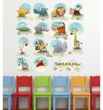 WOLPEP Multicolor Vinyl Wallstickers Happy Animals Wall Sticker