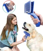 First Play Self Cleaning Pet Grooming Slicker (Large Size) | For Dogs, Cats & Pets | Long & Short Hair | Shedding Massage Brush | Easy to Remove Loose Undercoat I Auto Clean Pet Comb