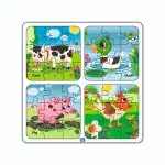 Mini Leaves Multicolor Wooden 4 In1 My Farm Puzzle Toy Jigsaw Puzzle Kit With Tray (Pieces Of 36)