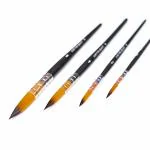 ArtRight Mop Paint Brush Set (Synthetic Hair) with Brush Holder - Artist Quality Mop Paintbrush Set for Acrylic and Watercolor Media Painting(Wood)