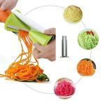 SHIHORI Multipurpose Spiral Vegetable Cutter - Stainless Steel Cutting Blades Spiral Slicer, Perfect Noodles Shaped Slicer Salad Maker Cutter for Carrot, Cucumber, Radish, Beet, Potato, Fruit [Pack of 1]
