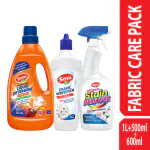 Senu Fabric Care Pack | 3 in 1 | Liquid Detergent 1L + Fabric Whitener 500 ml + Stain Remover 600 ml