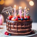 GIGGA Acrylic Material Happy Anniversary Cake Topper For Cake Decoration Design 2 (Transparent)