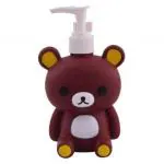 Sakoraware Teddy bear Cartoon Shaped Plastic Liquid Dispenser Holder with Locking System Soap