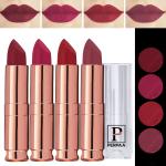 PERPAA Antique Velvet Stick Lipstick, Enreached with Jojoba Oil, Shea Butter Pack of 4 Lipsticks, Shade-Red Apple,Ruby Magenta,Rose Red,Dark Maroon