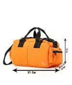 Rustic Leather Army Style Duffle Bag Orange