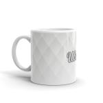Rish Ubaid Printed White Ceramic Coffee Mug, 350 Ml