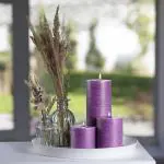 AromaticFables- Lavender Scented Set of 3 Purple Pillar Candles
