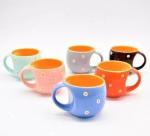 LOVEUNLIMITED Microwave safe Ceramic 125 ml multicolor Tea/Milk/Coffees (Set of 6) Ceramic Coffee Mug  (125 ml, Pack of 6)